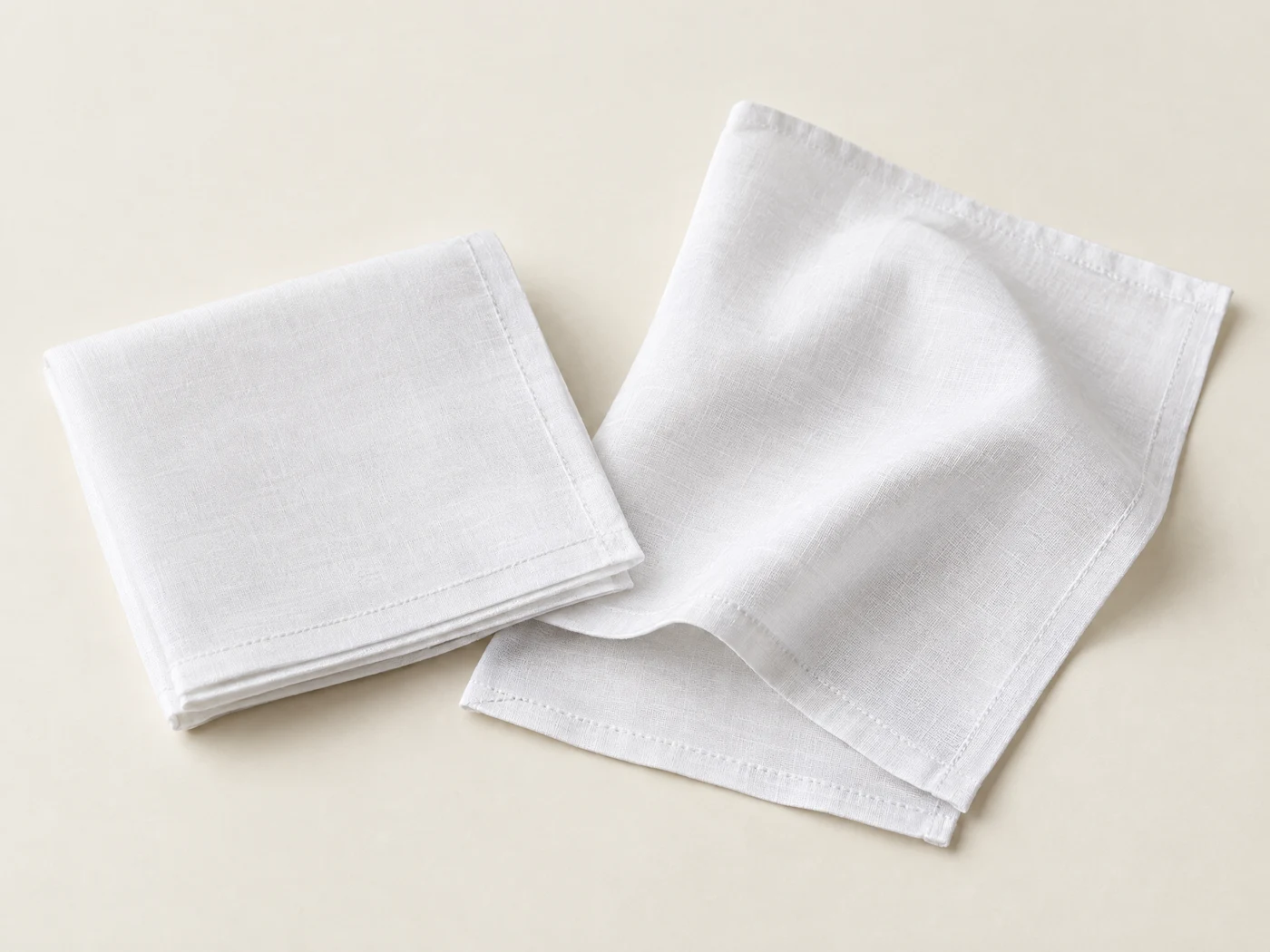 Cotton Woven Handkerchief — Plain White — illustrative image